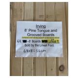 [512LFT] 8' PINE TONGUE AND GROOVED BOARDS