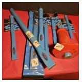 (8) CARBON STEEL CHISELS & HAND GUARD