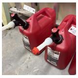 (2) 5 GALLON GAS CANS FULL OF GAS