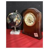 BLACK ONYX GEMSTONE GLOBE ON SILVER TONE STAND W/