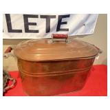 ANTIQUE COPPER BOILER W// LID & HANDLES