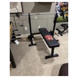CANPA OLYMPIC WEIGHT BENCH W/ SQUAT RACK, BARBELL
