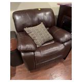 BROWN LEATHER RECLINING CHAIR