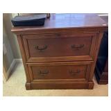 WOOD TWO-DRAWER FILE CABINET - 30"x34"x21"