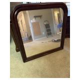 LARGE WOOD FRAMED SQUARE MIRROR - 40"x40"
