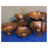 5PC GREGORIAN COPPER SERVING DISHES/TRAYS