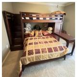 TWIN OVER FULL LOFT BED W/ BUILT IN DESK & STORAGE