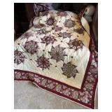KING SIZE HANDMADE QUILT - PATCHWORK STAR PATTERN.