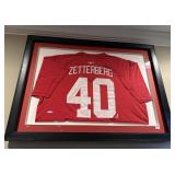 25"x35" FRAMED RED WINGS ZETTERBERG #40 TSHIRT