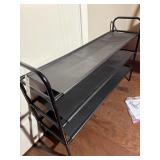 3 TIER SHOE ORGANIZER WITH FABRIC SHELVES