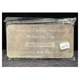 AAM WORLD TRADE SILVER 10 TROY OZ SILVER BAR