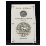 COIN MEDALS - DECADRACHM OF SYRACUSE 400 B.C.