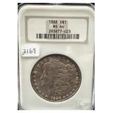 1888 MORGAN SILVER DOLLAR - NGC: MS64