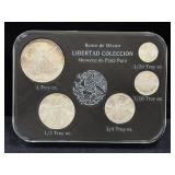 1994Mo MEXICO 5 SILVER LIBERTAD COIN SET -