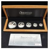 2015Mo MEXICO 5 SILVER LIBERTAD COIN SET - WOOD