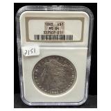 1885 MORGAN SILVER DOLLAR - NGC: MS64