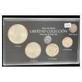 1991Mo MEXICO 5 SILVER LIBERTAD COIN SET -