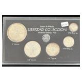 1991Mo MEXICO 5 SILVER LIBERTAD COIN SET -