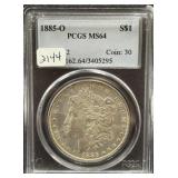 1885-O MORGAN SILVER DOLLAR - PCGS: MS64