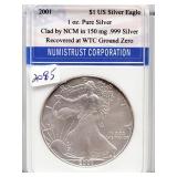 2001 SILVER EAGLE - 1 OZ SILVER - CLAD BY NCM IN