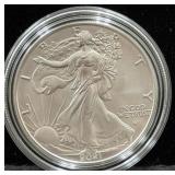 2021-W UNC SILVER EAGLE - BOX AND COA