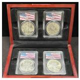(4) WORLD TRADE CENTER RECOVERY SILVER EAGLES -