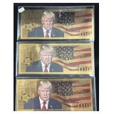 (3) 100 MILLIGRAMS PURE GOLD PRESIDENTIAL BILLS -