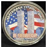 2002 SILVER EAGLE - COLORIZED - ONE YEAR ANN. COIN