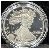2022-S PROOF SILVER EAGLE - BOX AND COA