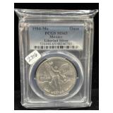 1984Mo MEXICO 1 OZ SILVER LIBERTAD - PCGS: MS65
