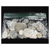 ASSORTED SILVER FOREIGN COINS - 50% - 80% SILVER