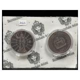 (2) SILVER 1 OZ 2 TALA LIGHT OF CHRIST COINS -