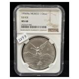 1996Mo MEXICO 1 OZ SILVER LIBERTAD - NGC: MS68
