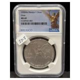 1995Mo MEXICO 1 OZ SILVER LIBERTAD - NGC: MS69