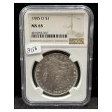 1885-O MORGAN SILVER DOLLAR - NGC: MS63