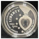 2022 NATIONAL PURPLE HEART PROOF SILVER DOLLAR -