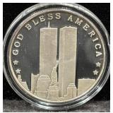 LAND OF THE FREE - TWIN TOWERS - 1 TROY OZ SILVER