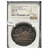 UNDATED SILVER 41.5MM - "SANTA BARBARA" MEDALLIC