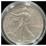 2021-W UNC SILVER EAGLE - BOX AND COA