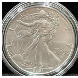 2021-W UNC SILVER EAGLE - BOX AND COA