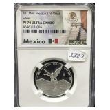 2017Mo MEXICO 1/4 OZ SILVER LIBERTAD - NGC: