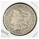 1881-CC MORGAN SILVER DOLLAR