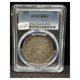 1890 MORGAN SILVER DOLLAR - PCGS: MS63