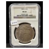 1885-O MORGAN SILVER DOLLAR - NGC: MS