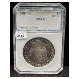 1881-S MORGAN SILVER DOLLAR - PCI: MS64 DMPL
