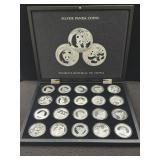 COLLECTION OF 20 CHINA SILVER 1 OZ PANDA COINS -