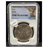 1983Mo MEXICO 1 OZ SILVER LIBERTAD - NGC: MS66