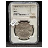 1985Mo MEXICO 1 OZ SILVER LIBERTAD - NGC: MS67