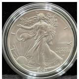 2021-W UNC SILVER EAGLE - BOX AND COA