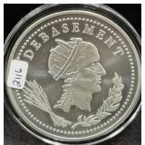 2023 THE AWAKENING "DEBASEMENT" 5 OZ SILVER ROUND